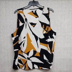 Nine West Abstract Print Sleeveless Blouse